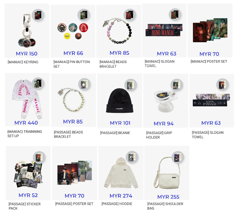 🇲🇾[PREORDER GO] MINO (MANIAC) & YOON (PASSAGE) OFFICIAL MERCH