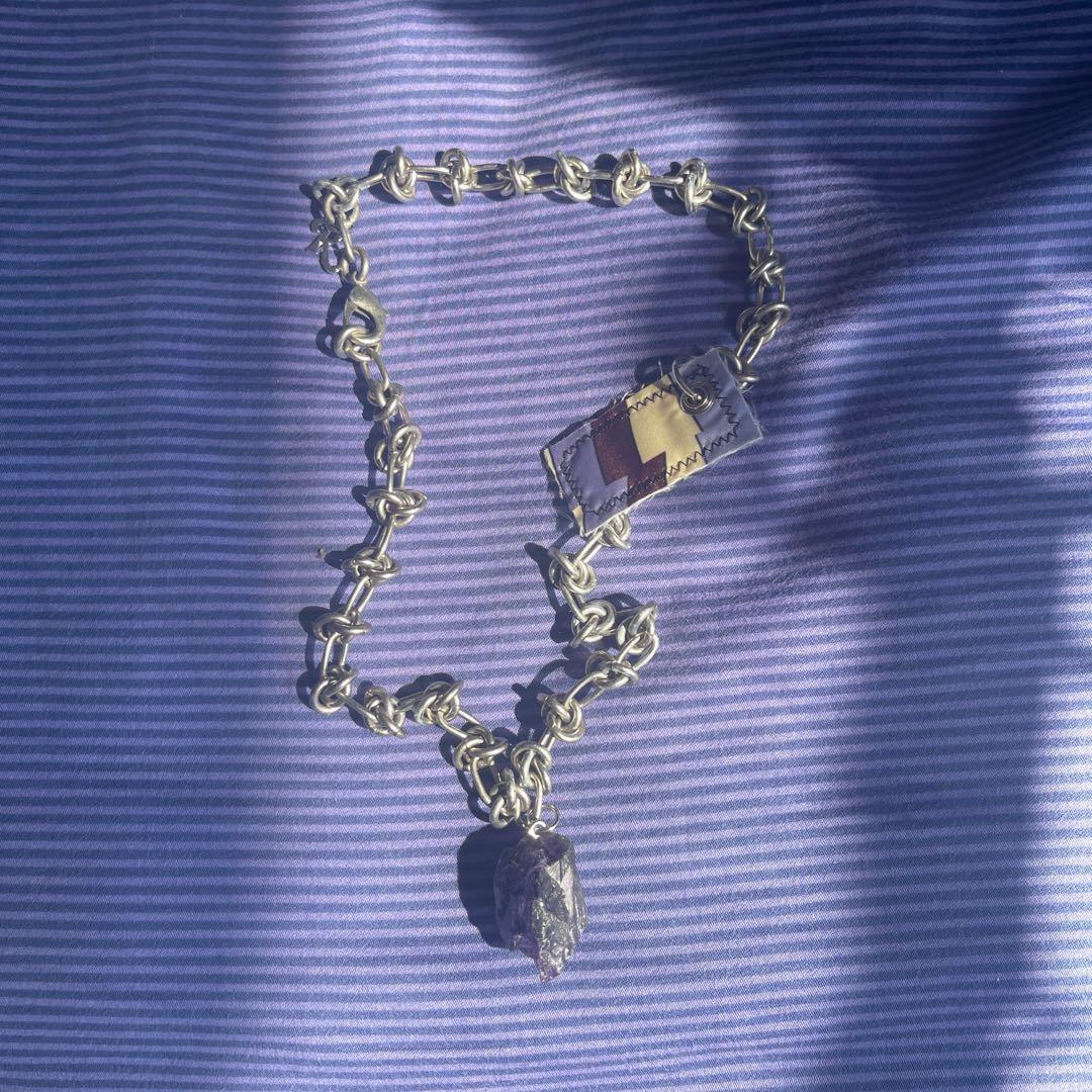 Raf simons purple STONE CHARM NECKLACE 