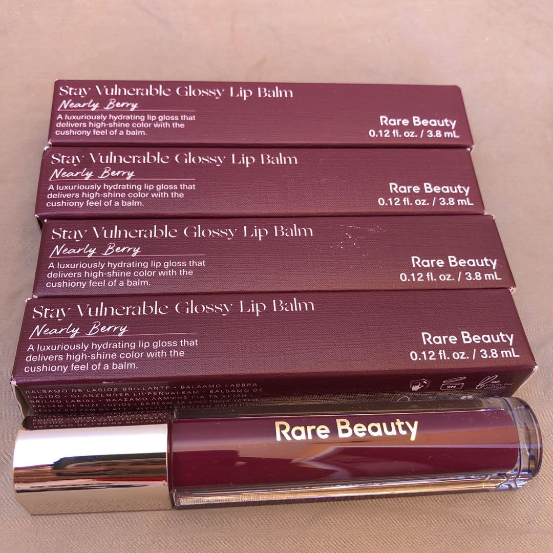 Rare Beauty Glossy Lip Balm- Nearly Berry, Beauty & Personal Care, Face ...