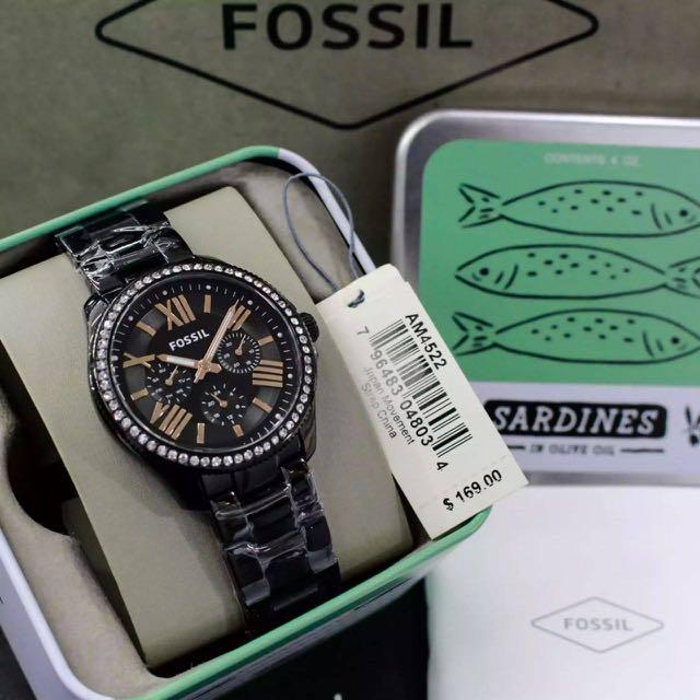 FOSSIL CECILE CRYSTAL BLACK DIAL TONE 
