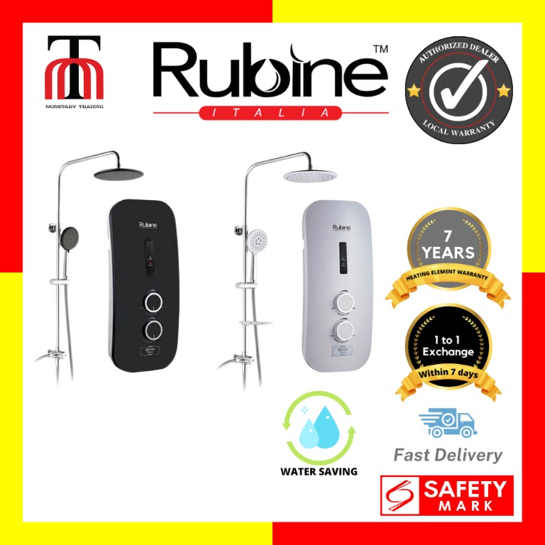 RUBINE RWH2388 INSTANT WATER HEATER WITH RAIN SHOWER, TV & Home