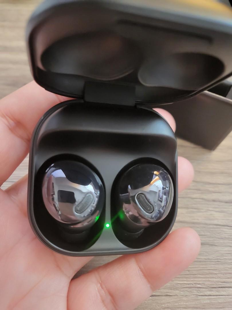 Samsung Galaxy Buds Pro (Category: Headphones & Headsets) located in Manila. Submitted by seller90.seller90 (Listing ID 1126265364, Image 3). Description: Brand new, just delivered today. Box is opened only to check contents Earbuds are totally unused Phantom Black RFS: Extra item.