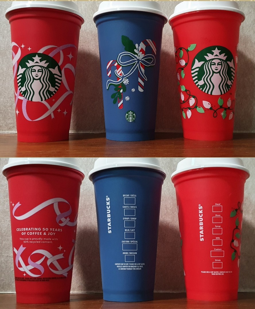 Starbucks Christmas reusable cups, Furniture & Home Living, Kitchenware