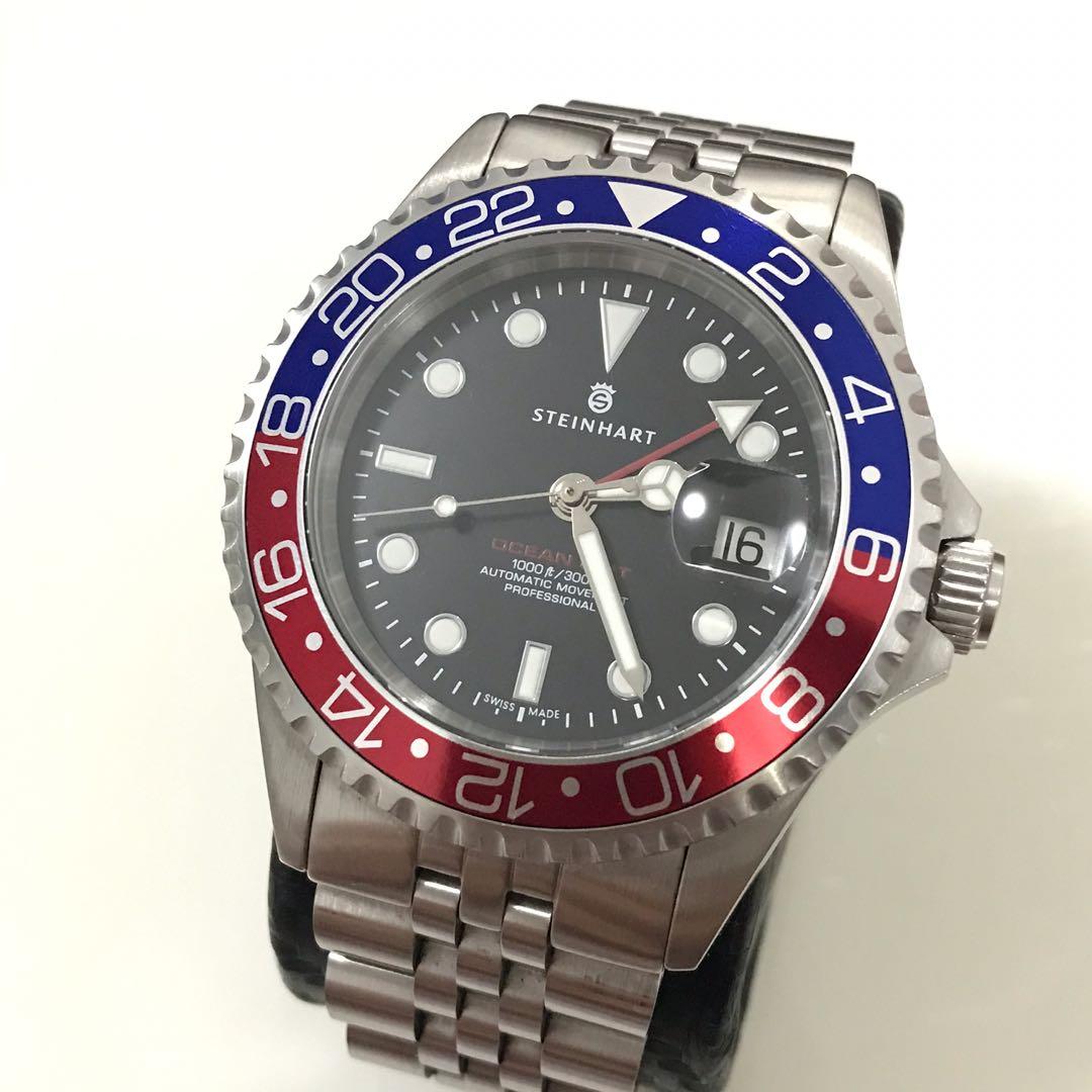 Steinhart Ocean GMT BLUE RED 39mm Pepsi Men s Fashion Watches Accessories Watches on Carousell
