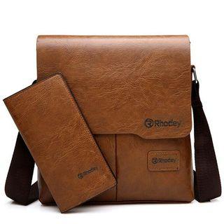 Tas Selempang Messenger Bag + Dompet Rhodey 898 Brown