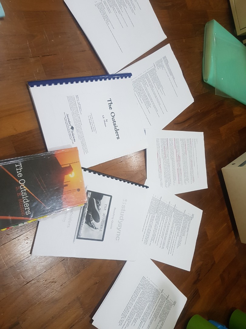The Outsiders by S.E Hinton. School literature book with notes ...