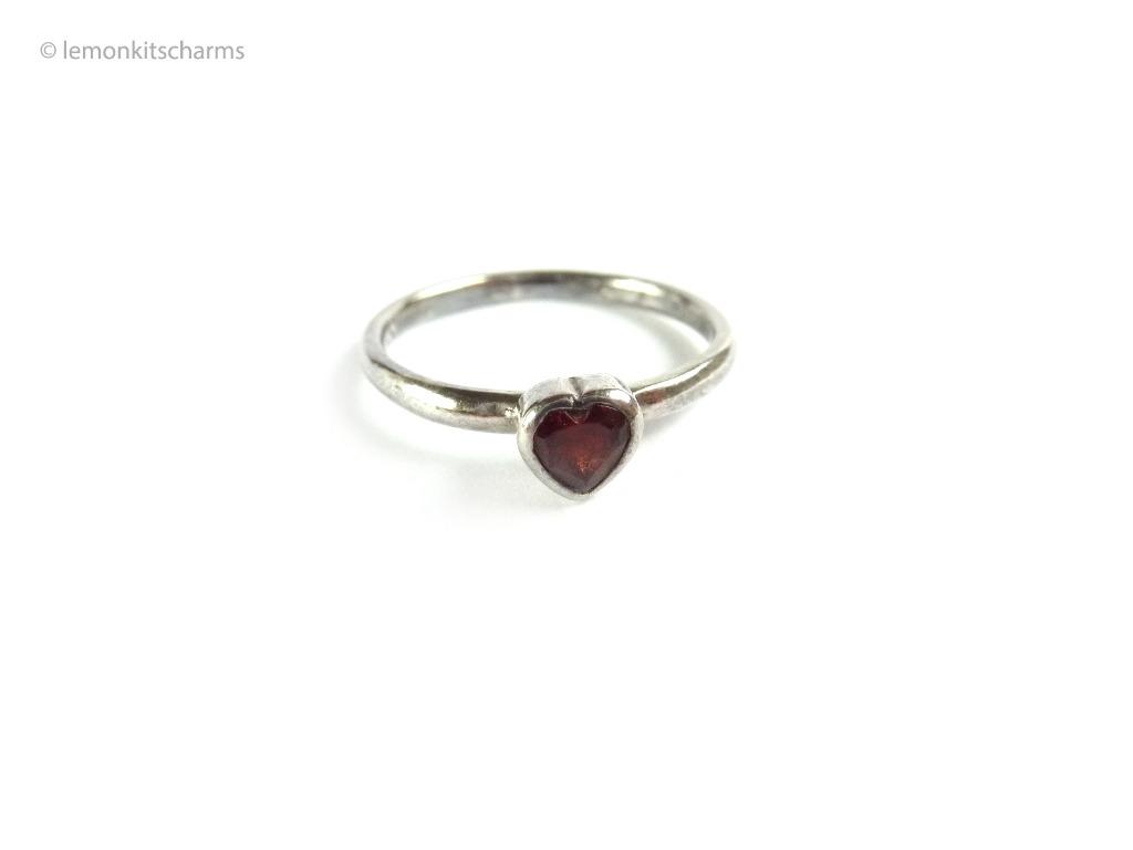 Garnet clearance heart ring