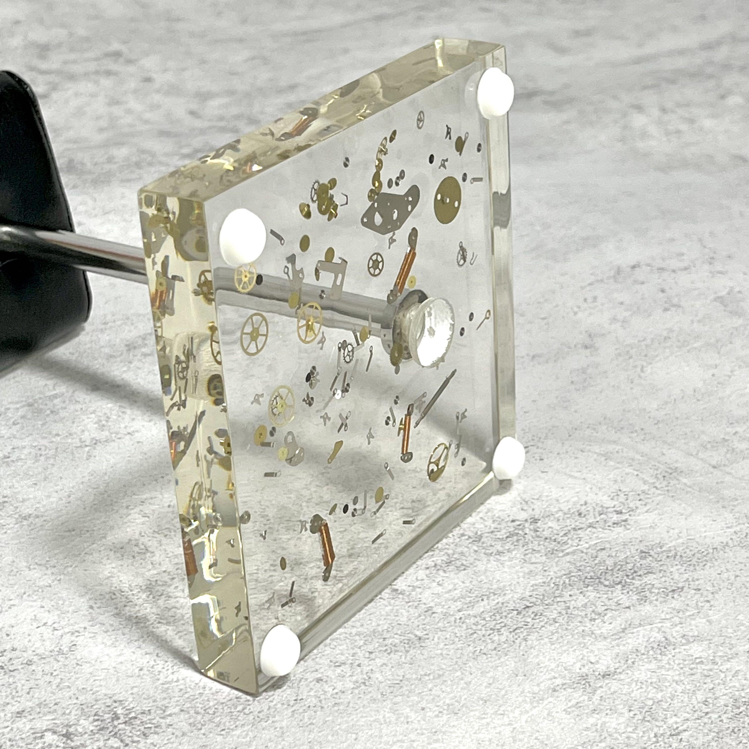 Watch Display Stand (Category: Accessory holder, box & organizers) located in Singapore. Submitted by allwatchstuff (Listing ID 1123100310, Image 6). Description: Beautiful piece of art display that holds your watch and bracelet. Base is made of acrylic with watch components set in it. Overall height: 15.5cm Holder to base height: 13.5cm Stand base (square): 10cm Holder: L 8.8cm, W 6.6cm Accessories in pictures are for display only. .