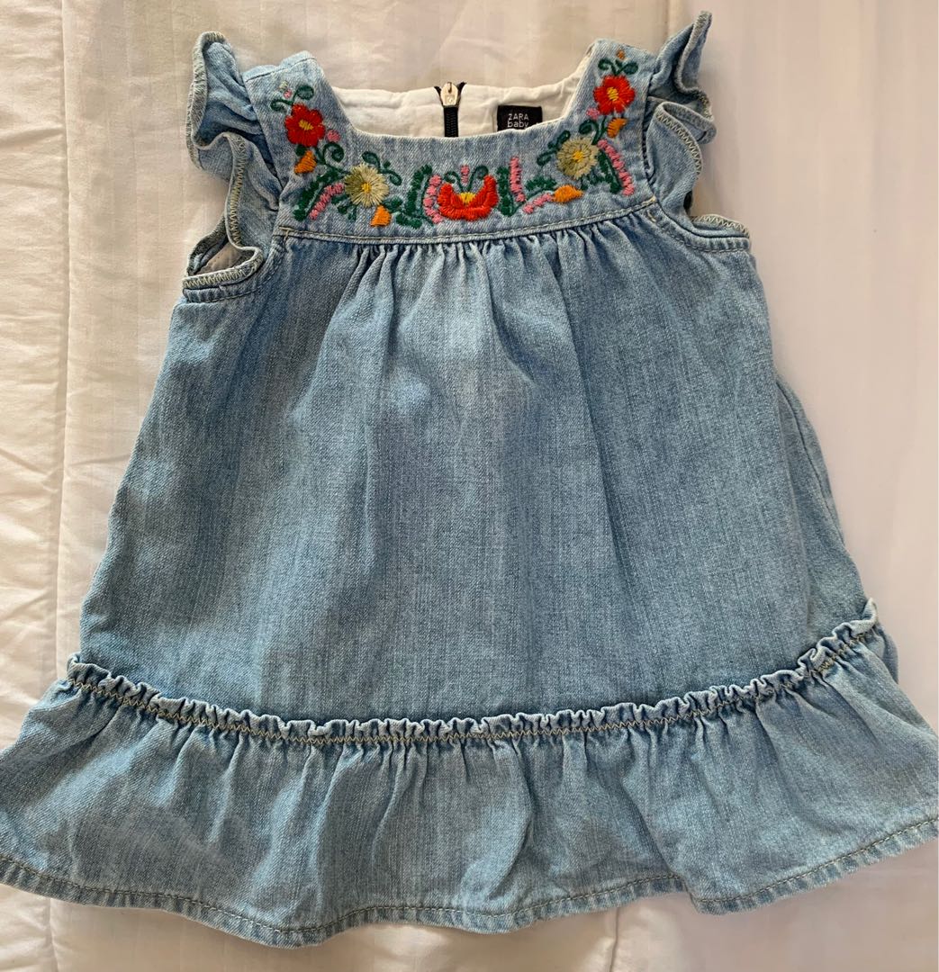 Zara baby denim dress, Babies & Kids, Babies & Kids Fashion on Carousell