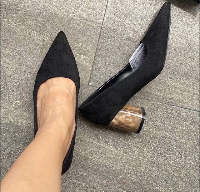 zara black suede heels