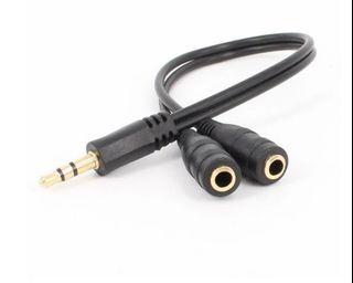 3.5mm Audio Stereo Y Splitter Cable 3.5mm Male to 2 Port 3.5mm Female for Earphone and Headset
