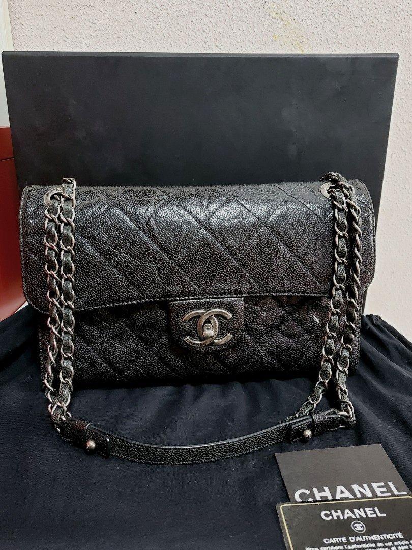 Buy Chanel CC Crave Tote Quilted Glazed Caviar Black 1244501