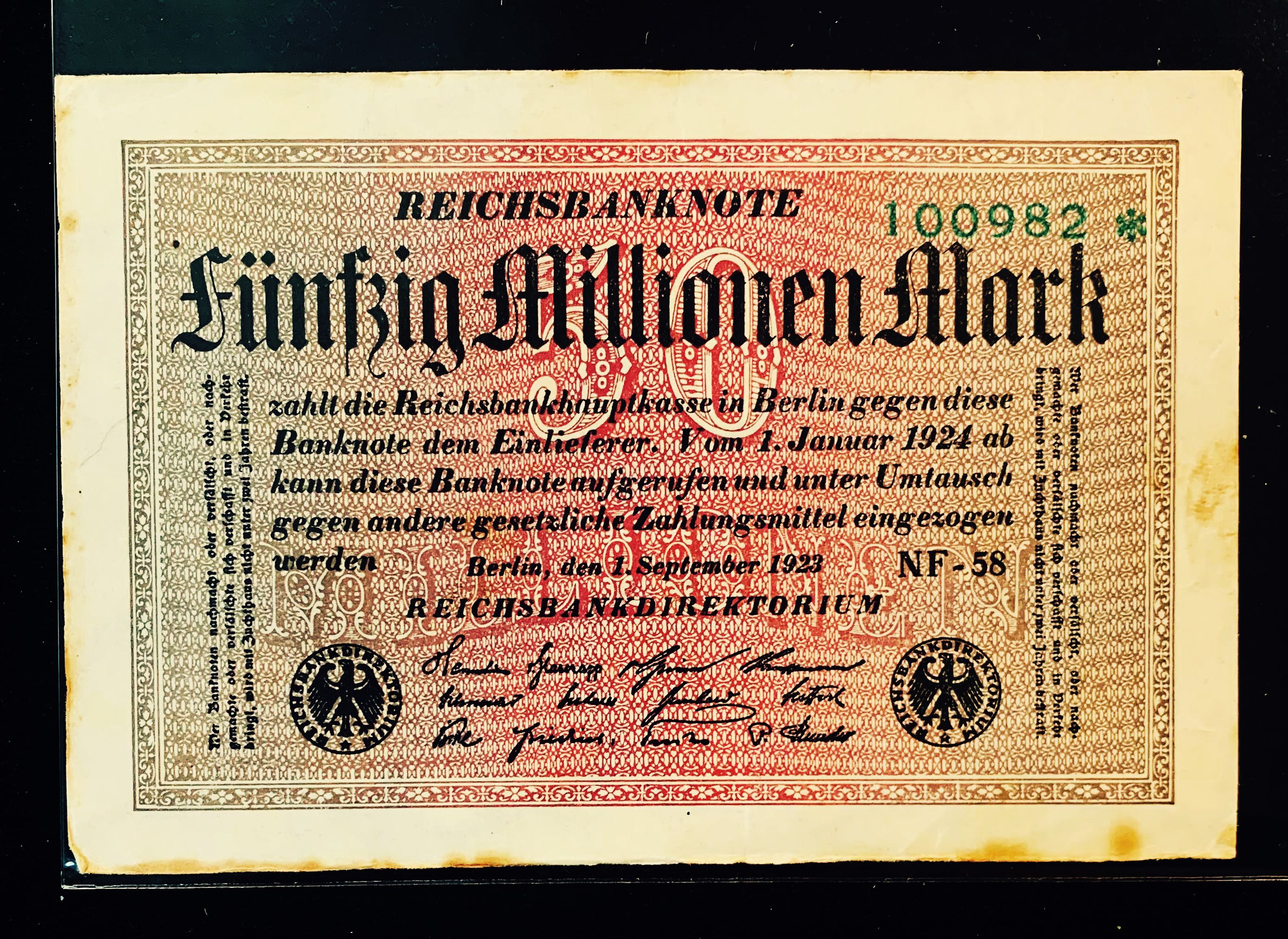 1933 GERMAN 50-FUNFZIG REICHSMARK REICHSBANKNOTE-Weimar Republic  