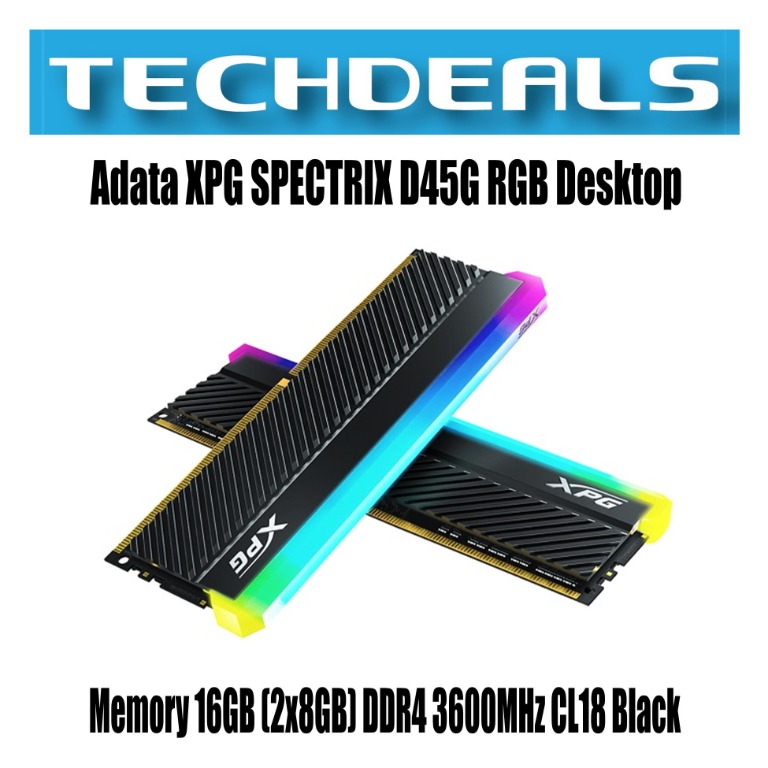 Adata XPG SPECTRIX D45G RGB Desktop Memory 16GB (2x8GB) DDR4 3600MHz ...