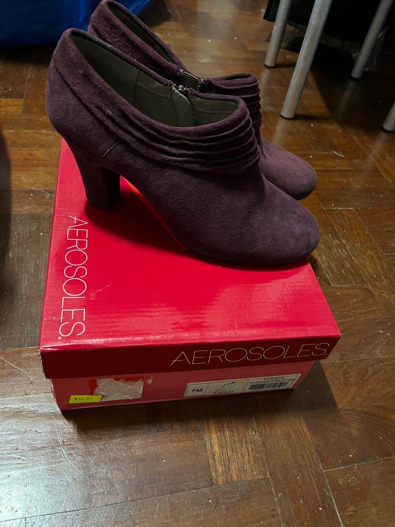 Aerosoles suede purple ankle boots