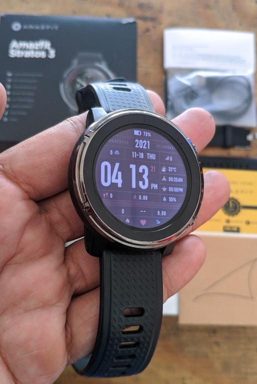 Amazfit Stratos 3 Smartwatch Fullset Mulus Garansi resmi Vo2 max Telepon Seluler Tablet Lainnya di Carousell