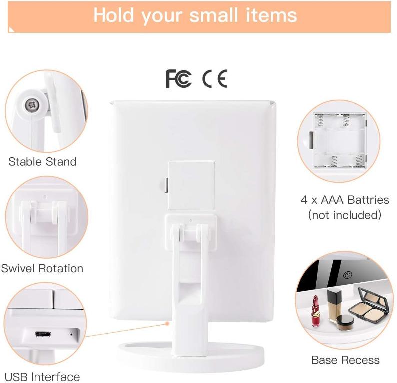 BESTOPE Lighted Makeup Mirror 2X/3X Magnification Vanity Mirror Tri