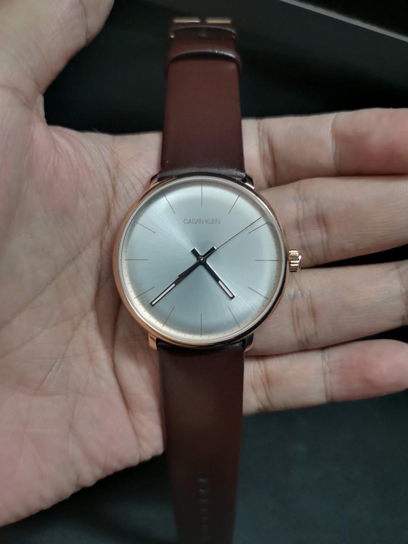 Calvin klein leather watch hot sale