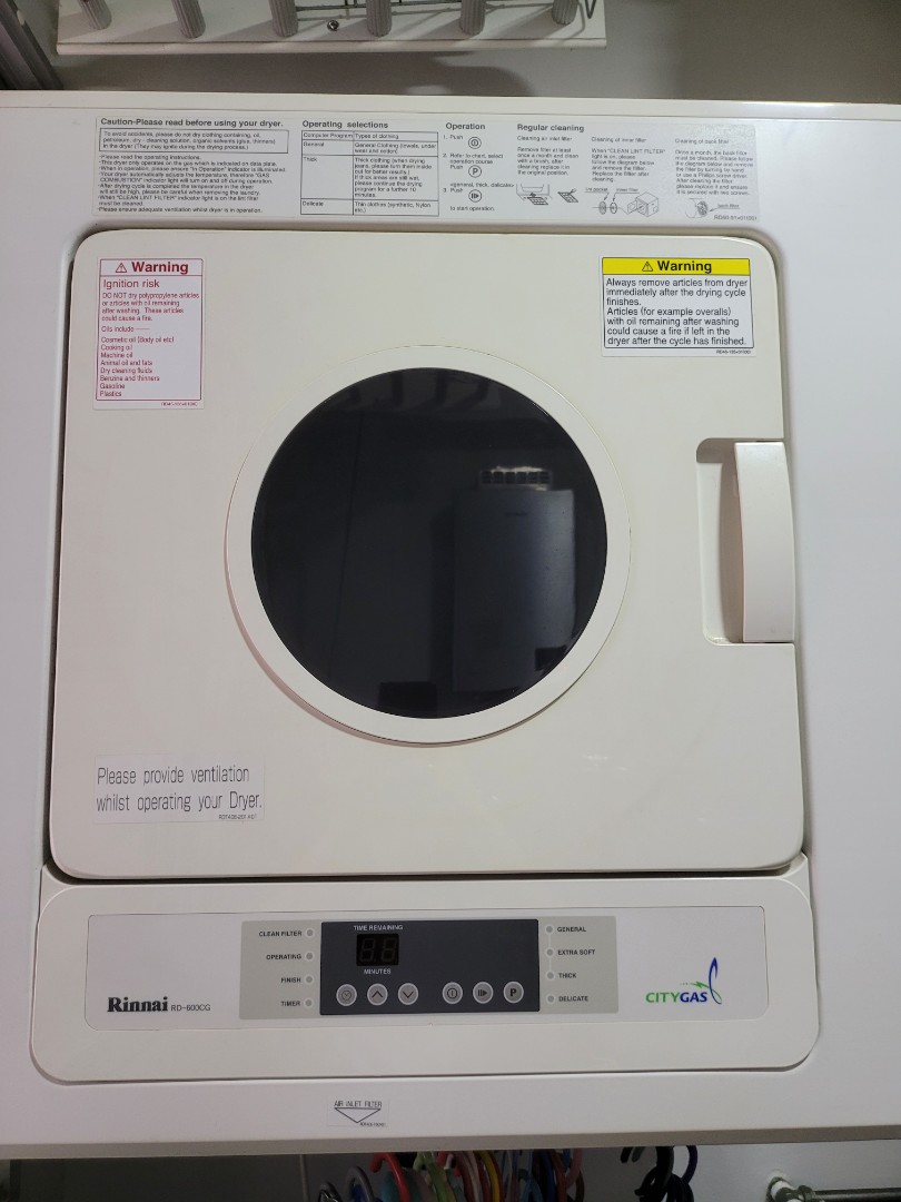 Citygas Rinnai Gas Dryer, TV & Home Appliances, Washing Machines and