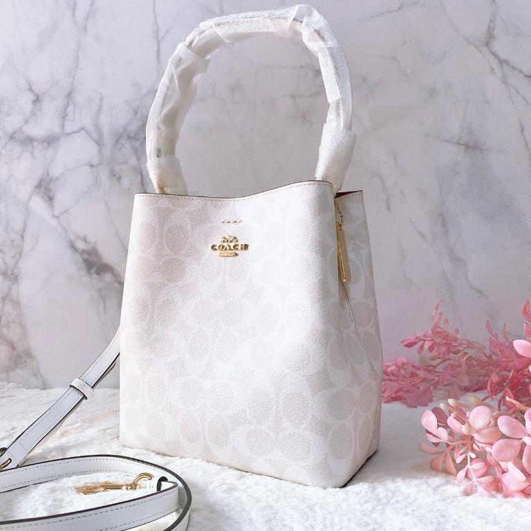 Coach Original Glacier White Small Town Bucket Bag In Signature Canvas