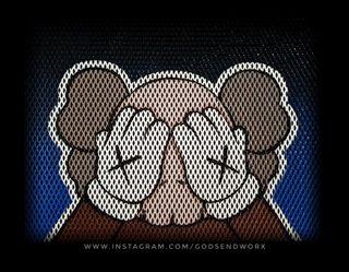 Custom radiator guard - KAWS -for Aerox, Adv, Nmax, MT03, CB400, MT09, Ducati Monster and more