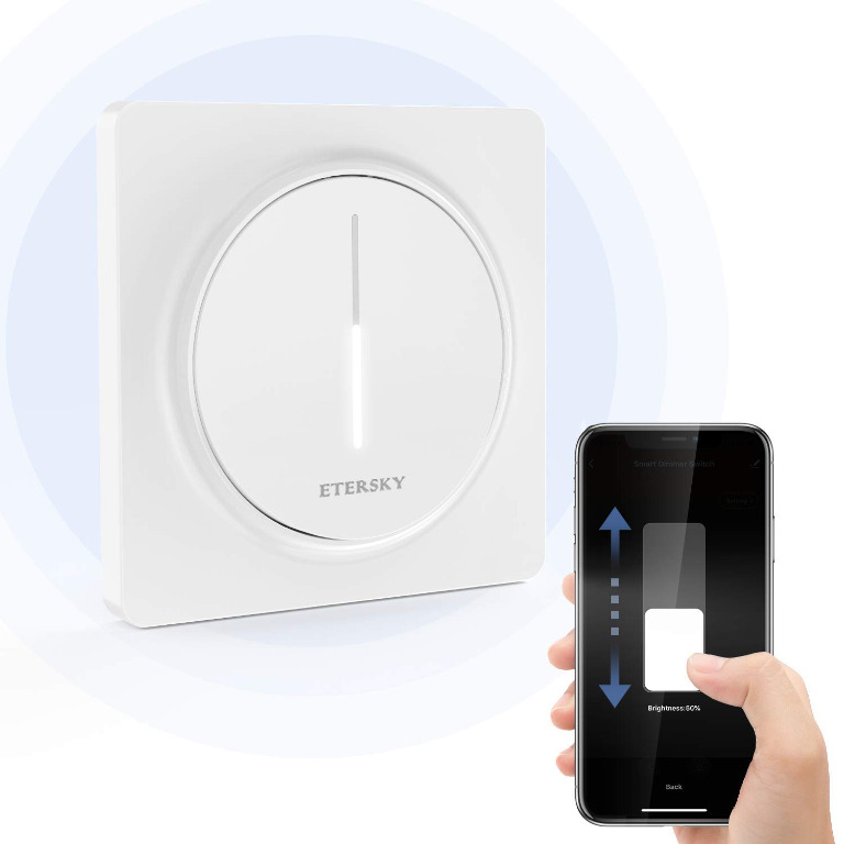 Etersky Smart WiFi Dimmer Switch,Alexa Touch Wall Light Switches Google