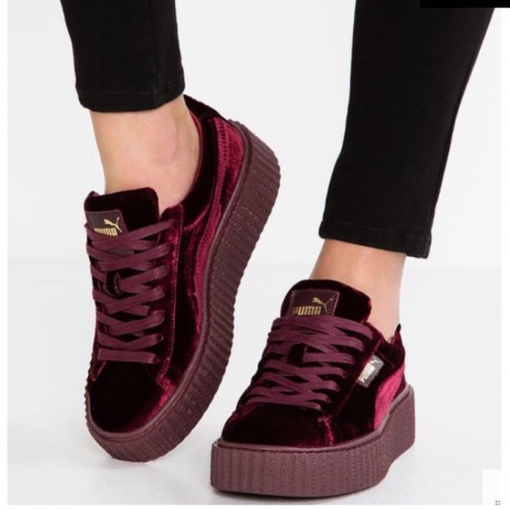 Fenty velvet creepers burgundy new arrivals