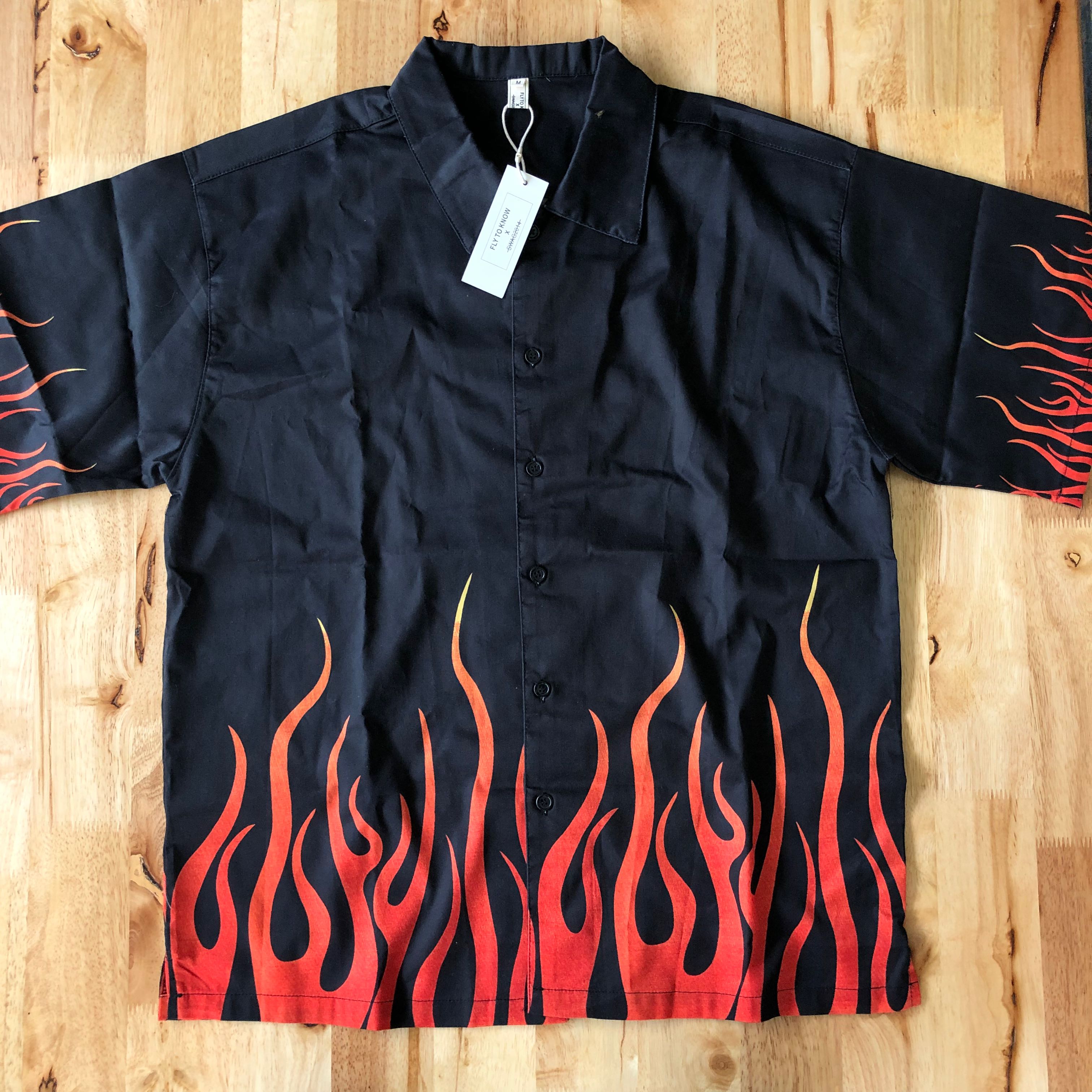 Flames discount button up