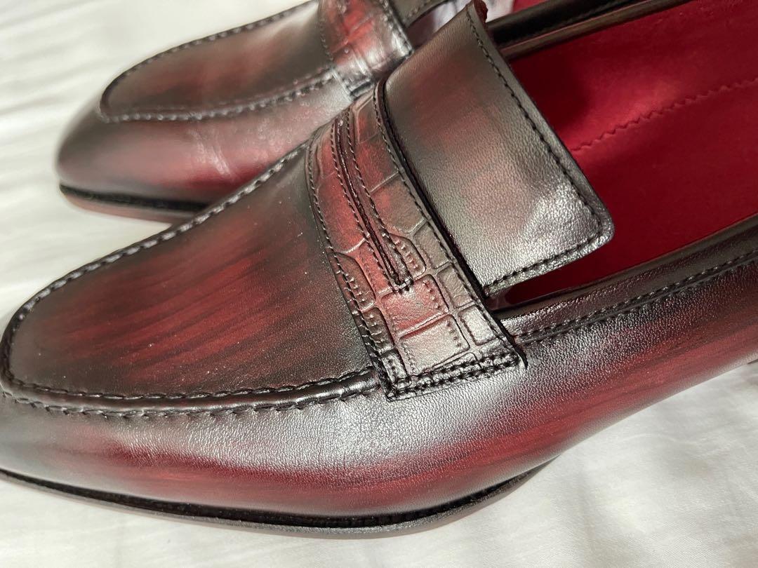 Genuine leather loafers Brand New red burgundy cognac colour