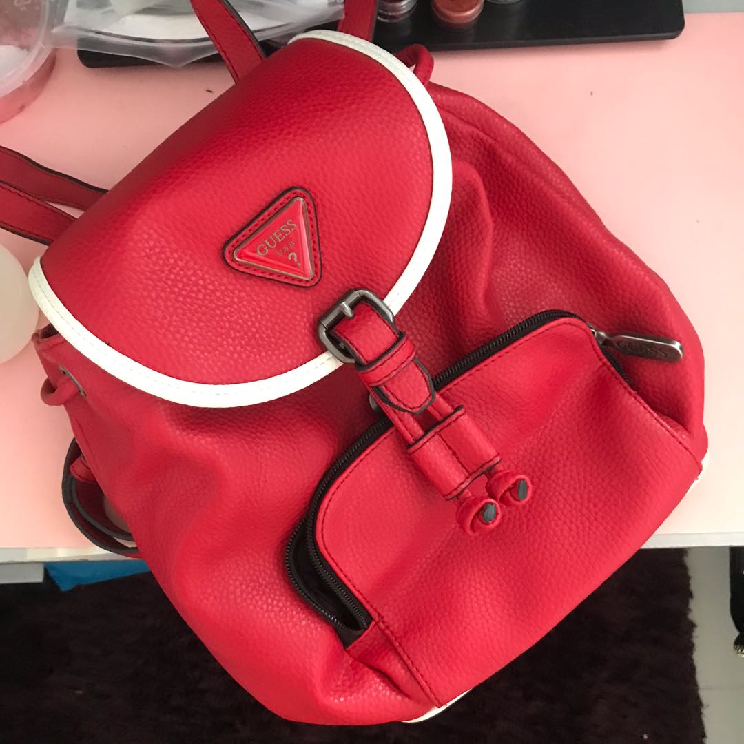 Guess Red Small Backpack Women s Fashion Bags Wallets