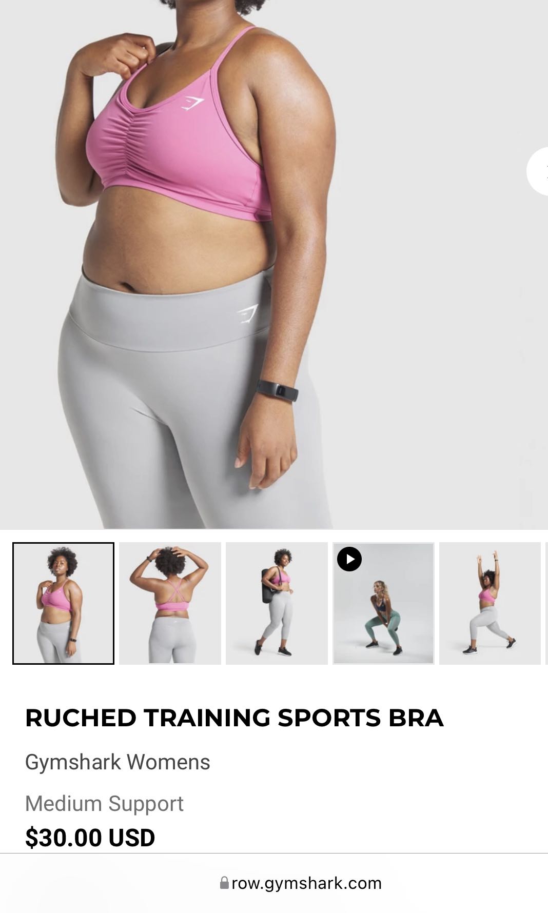 Gymshark - Ruched Training Sports Bra, Women's Fashion, Activewear on  Carousell