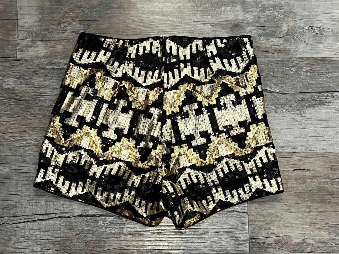 Gold sequin hot sale shorts h&m