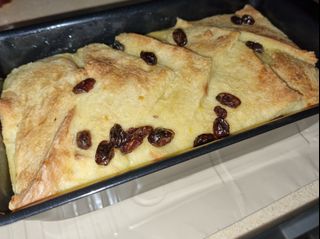 Bread And Butter Pudding With Custard Sauce Food Drinks Homemade Bakes On Carousell