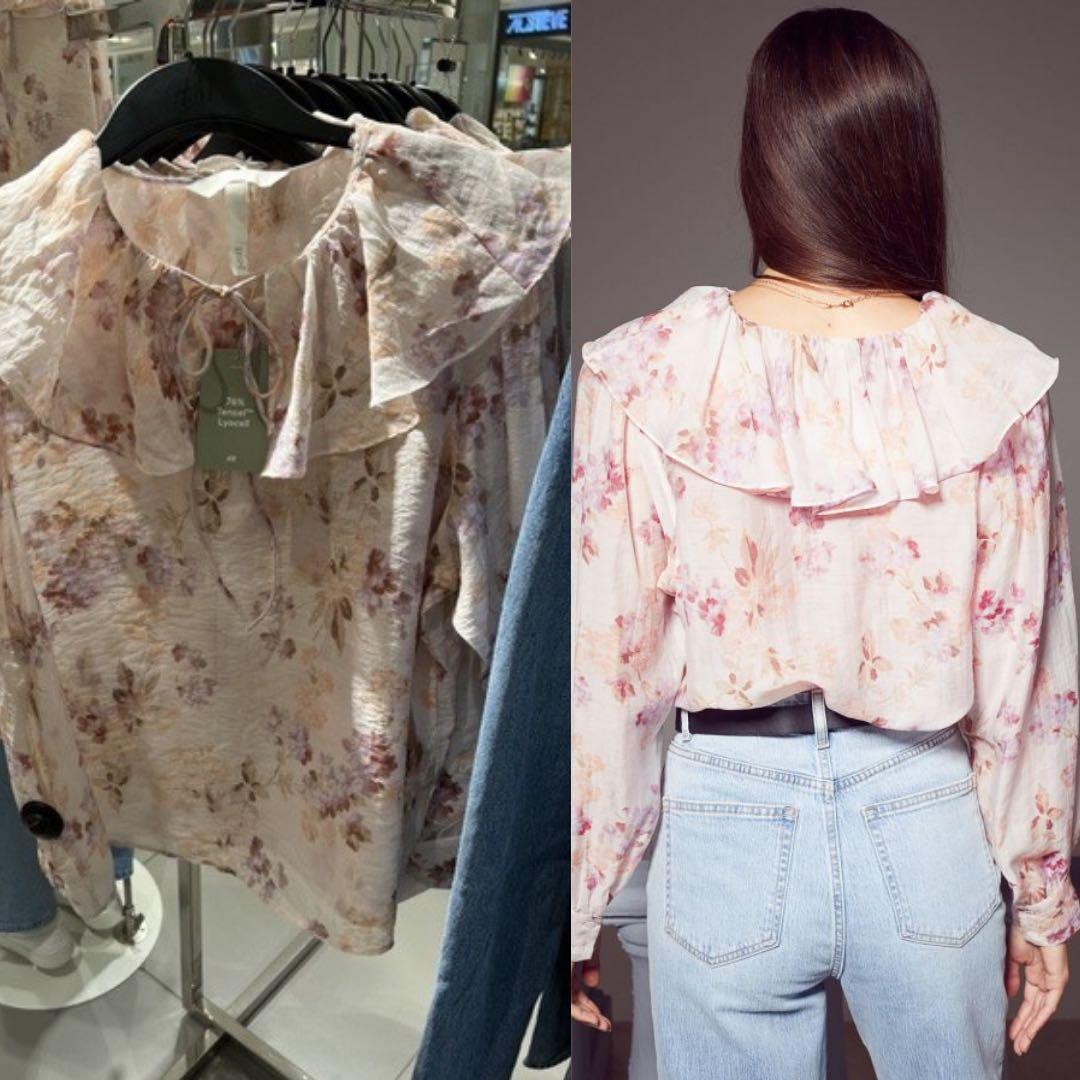 H&m blouse new arrivals with flounces