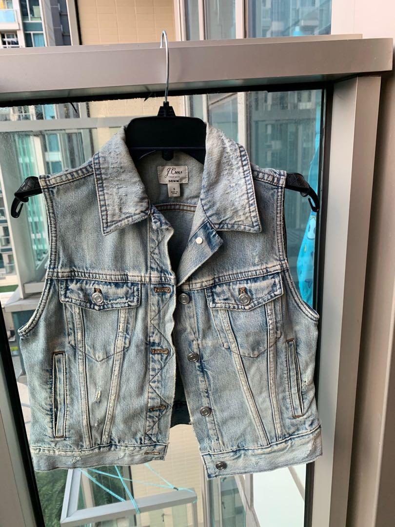 J Crew Denim Vest, 女裝, 上衣, 背心 