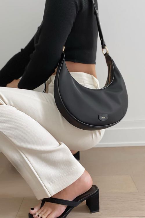JW Pei Carly Nylon Saddle Bag (Black), Women's Fashion, Bags