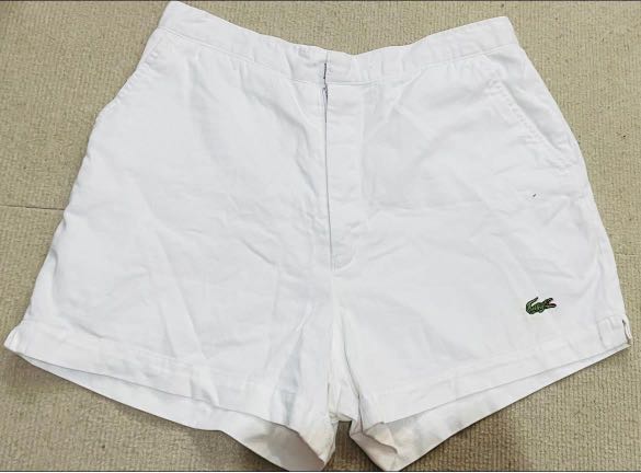 White lacoste shop shorts