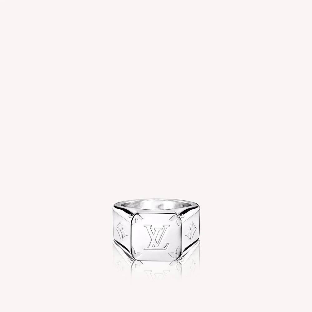 Louis Vuitton Ring Monogram Signet Ring Size: Large Box Receipt