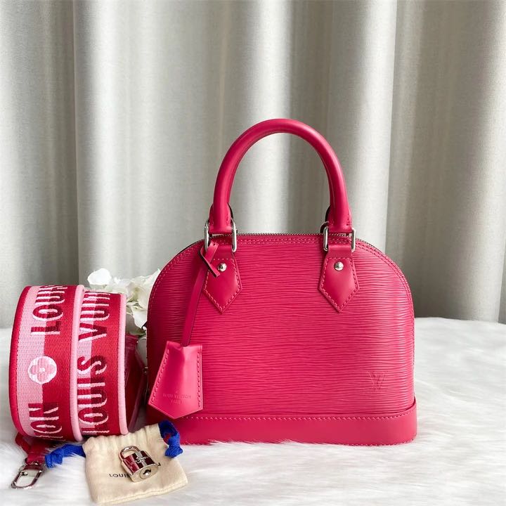 Louis Vuitton Alma BB with strap LV Pink Leather ref.429701 - Joli