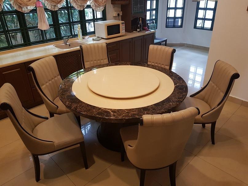 Second hand marble dining table and chairs clearance