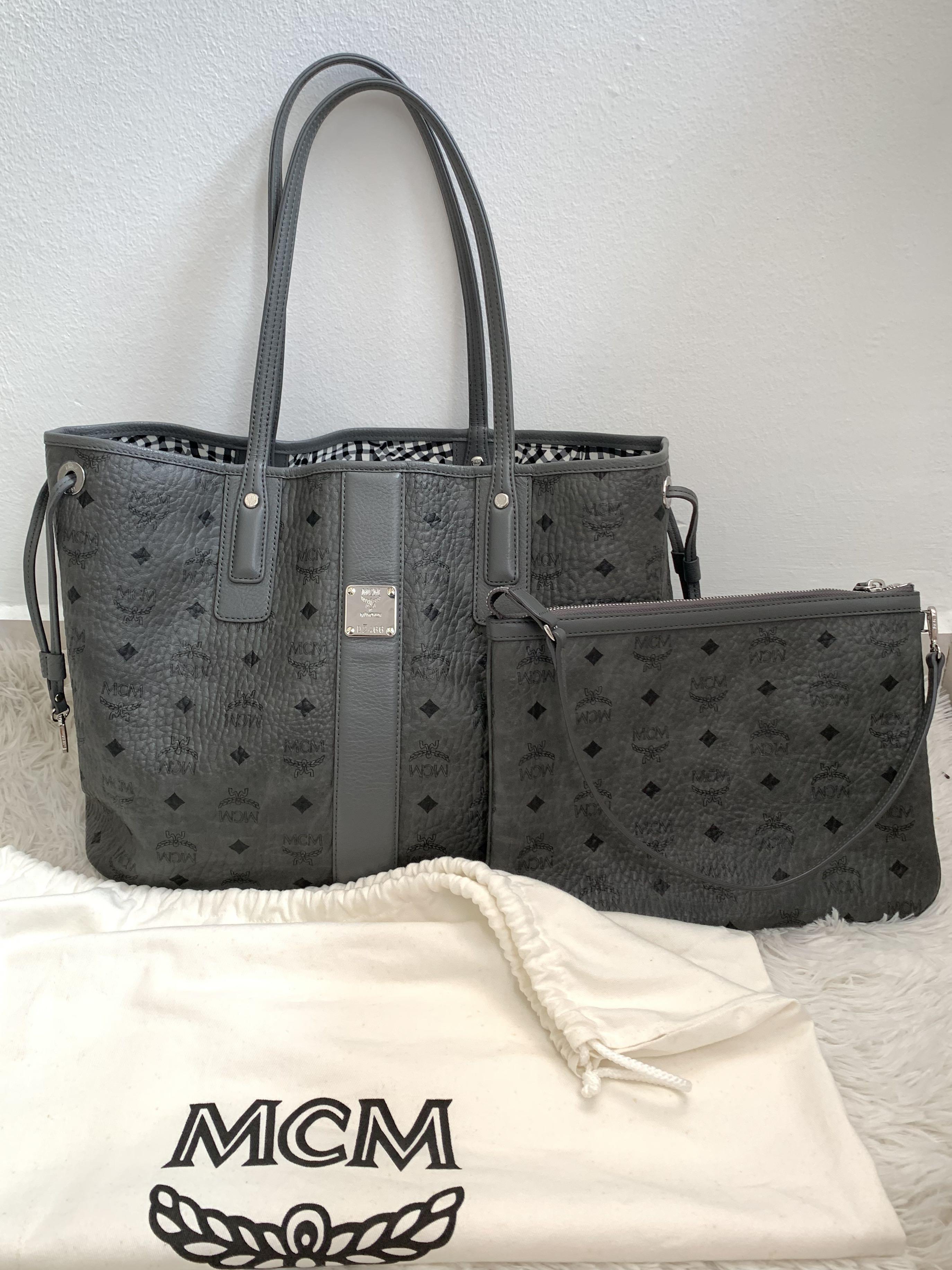 Black and grey mcm bag sale