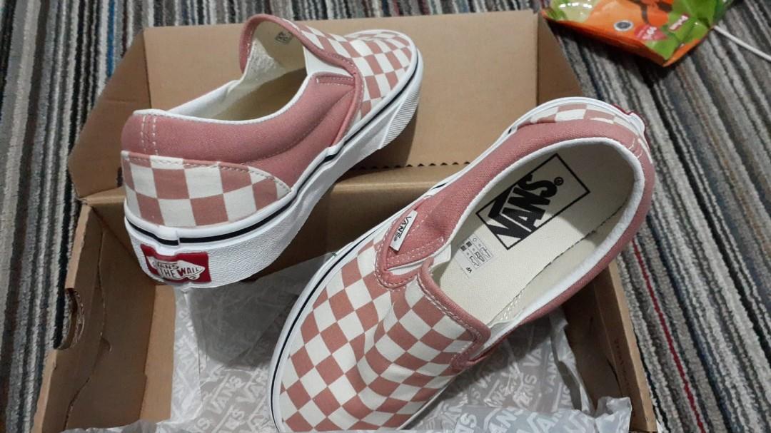 vans blush checkerboard