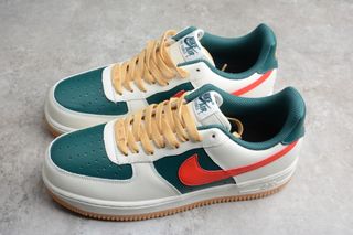 Red and white air cheap force ones high tops