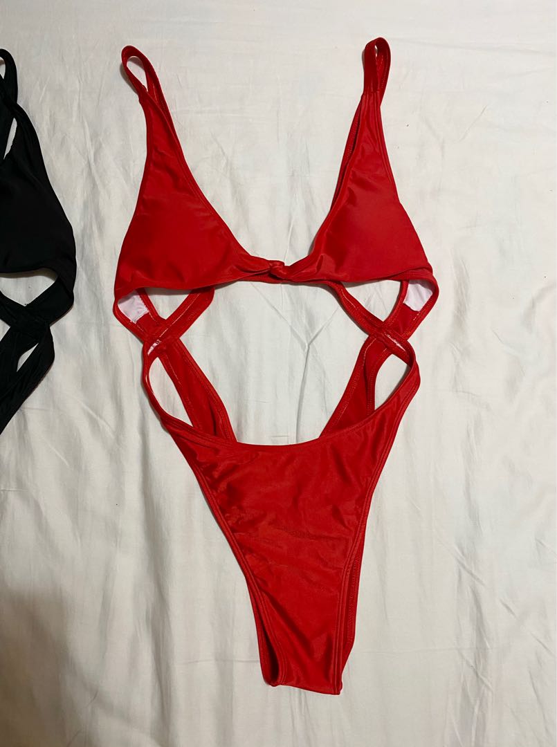 One piece red swimsuit, Women's Fashion, Swimwear, Bikinis & Swimsuits on Carousell