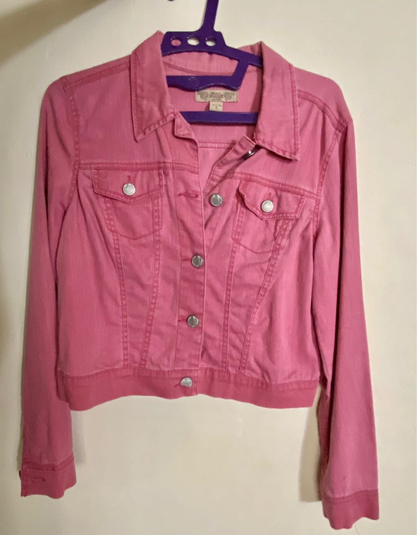 pink jean jacket