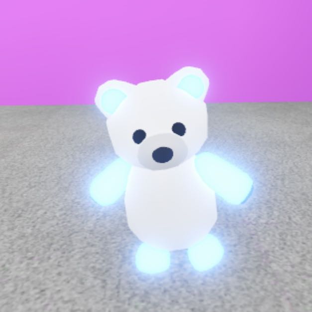 Polar bear neon adopt me pets, Video Gaming, Gaming Accessories, In