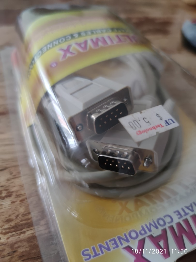 RS232 serial cable straight thru male to male, Computers & Tech, Parts & Accessories, Cables