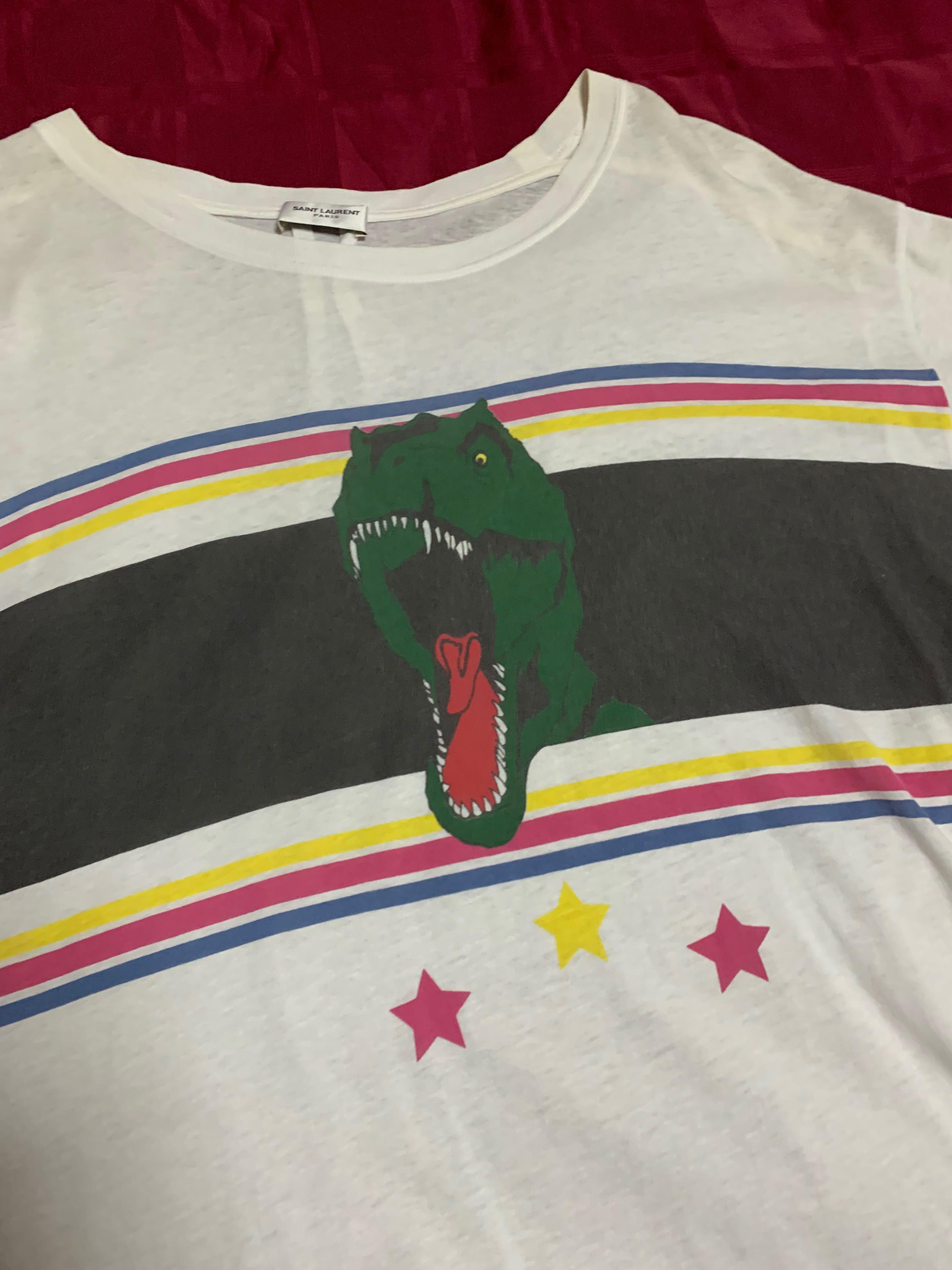 Saint Laurent dinosaur stripe tee