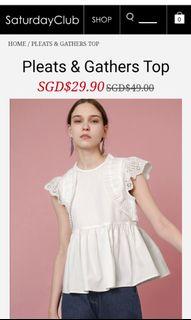 Saturday club pleats and gather white top