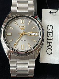Seiko 5 Automatic Grey Dial Stainless Steel Men's Watch SNXS75 (Arabic-Eng)